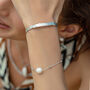 Single Pearl Beaded Chain Silver Bracelet, thumbnail 1 of 3