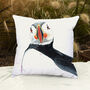 Inky Puffin Outdoor Cushion For Garden Furniture, thumbnail 5 of 9