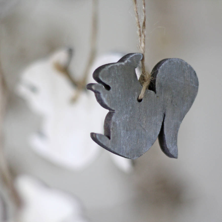 Wooden Squirrel Hanging Christmas Tree Decorations By The Wedding Of My
