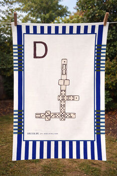 Personalised Alphabet Linen Tea Towel, 5 of 12