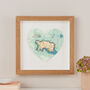 Personalised Location Jersey Map Heart Print, thumbnail 4 of 4