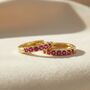 Ruby July Birthstone Small Huggie Hoop Earrings, thumbnail 1 of 5