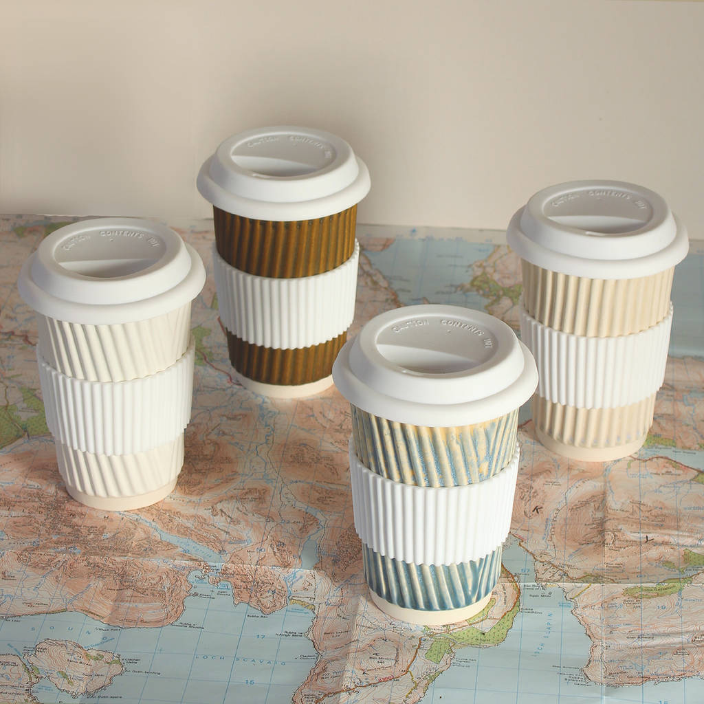 ceramic travel coffee cup with lid
