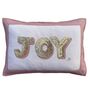 Sequin Joy Cushion In Luxury Pink And Cream Wool, thumbnail 1 of 1