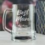 Engraved Best Man Wedding Glass Tankard, thumbnail 1 of 2