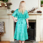 Zaria Silk Print Embroidered Dress 12, thumbnail 3 of 3