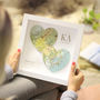 In Love Since Two Map Hearts Personalised Print, thumbnail 3 of 7