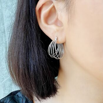 Gold Plated Multi Hoop Layered Earrings, 4 of 7