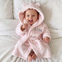 Personalised Soft Baby Pink Dressing Gown With Ears, thumbnail 4 of 12