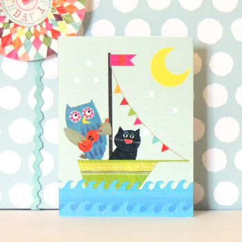 Mini Owl And Pussycat Card, 4 of 4