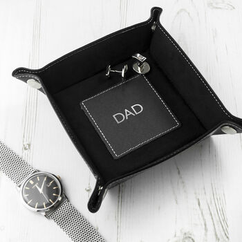 Personalised Dad's Luxury Black Valet Tray, 4 of 12