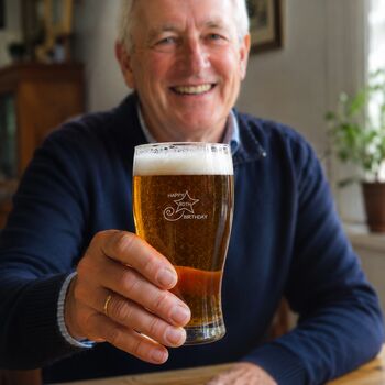 80th Birthday Gift Shooting Star Engraved Pint Glass, 4 of 11