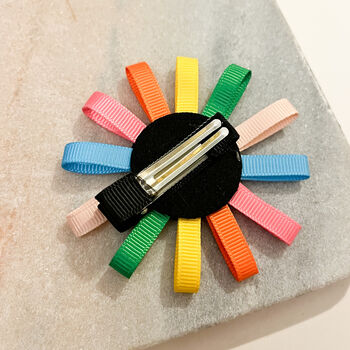 Statement Glittery Gold Rainbow Smiley Face Hair Clip, 2 of 2