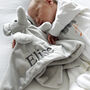 Personalised Grey Elephant Baby Comforter, thumbnail 1 of 5