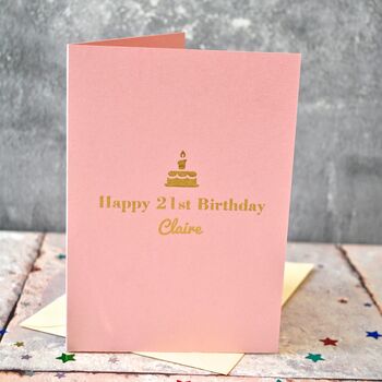 Personalised Foiled ‘Cake’ Birthday Card, 4 of 4