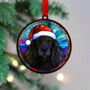 Springer Spaniel Black In Santa Hat Suncatcher Decoration, thumbnail 4 of 6