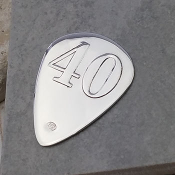 Personalised Silver 40th Birthday Plectrum, 2 of 8