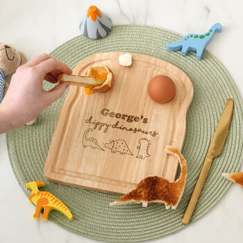 Personalised Dippy Eggs Dinosaurs Board For Children, 3 of 3