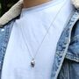 Mens Sterling Silver Skull Necklace, thumbnail 3 of 4