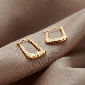 Square 9ct Gold Creole Earrings, 3 of 4