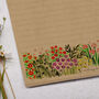A4 Kraft Letter Writing Paper With Garden Flowers, thumbnail 2 of 4