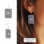 Layered Geometric Rectangle Earrings | Five Colours Available, thumbnail 5 of 8