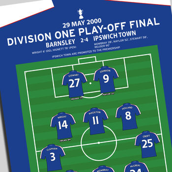 Barnsley Vs Ipswich Play Off Final 2000 Football Print, 2 of 2