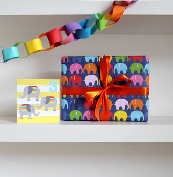 Multicoloured Elephant Wrapping Paper, 2 of 2