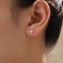 Sterling Silver Tiny Little Textured Star Stud Earrings, thumbnail 7 of 12