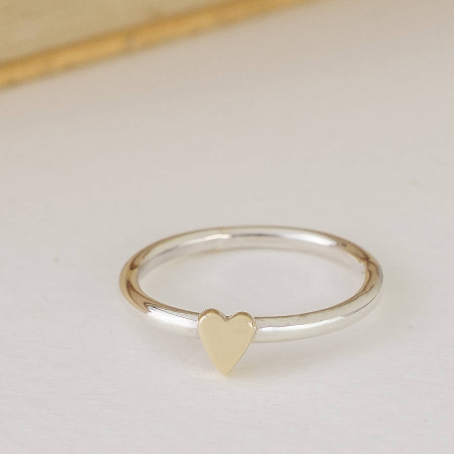 two gold and silver double heart rings by alison moore designs ...