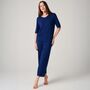 Women's 'Navy Peony' Bamboo Lace Pyjama Set, thumbnail 1 of 6