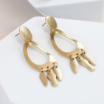 Large Gold Hoop Earrings, Gold Plated Drop Earrings, 6 of 6