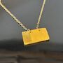 Handmade Gold Leaf Block Necklace Mustard Yelllow, thumbnail 3 of 7
