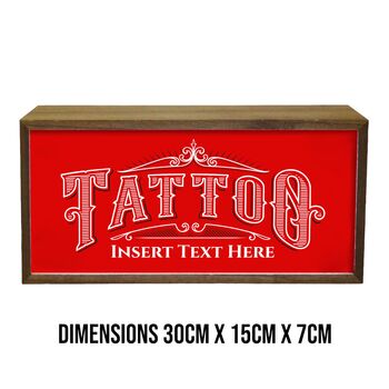 Personalised Light Box Tattoo Parlour Sign, 3 of 5