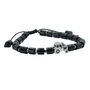 Men's Tractor Bead Adjustable Black Agate Bracelet, thumbnail 3 of 4