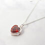 Mini Heart Silver Garnet January Birthstone Necklace, thumbnail 1 of 4