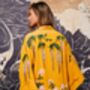 Wisteria And Chrysanthemum Mustard Embroidered Short Kimono, thumbnail 3 of 8