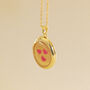 Pink Hearts Gold Plated Oval Locket Necklace, thumbnail 3 of 7