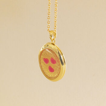 Pink Hearts Gold Plated Oval Locket Necklace, 3 of 7