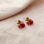 Cranberry Freshwater Pearl Earrings, thumbnail 2 of 3