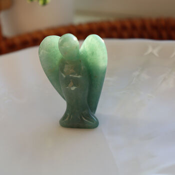 Green Aventurine Angel Crystal 4cm With Gift Bag, 2 of 5