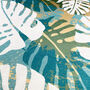 Turquoise Cushion Cover With Tropical White Leaves, thumbnail 2 of 7