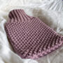 Hand Knit Hot Water Bottle In Rose Pink, thumbnail 2 of 4