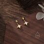 Tiny Moonstone Star Dangle Stud Earrings, thumbnail 7 of 11