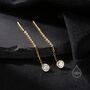 Bezel Cz Crystal Threader Earrings In Sterling Silver, thumbnail 5 of 10