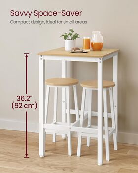 Breakfast Bar Industrial Style Square Tall Bar Table, 6 of 12