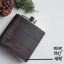 Personalised Mountain Man Leather Hip Flask, thumbnail 2 of 6