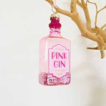 Pink Gin / Cocktail Hanging Christmas Tree Decoration, 6 of 7