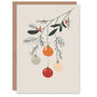 Red Berry Mistletoe Baubles Simple Xmas Christmas Card, thumbnail 1 of 4