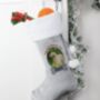 Personalised Dog Velvet Silver Grey Stocking, thumbnail 4 of 5